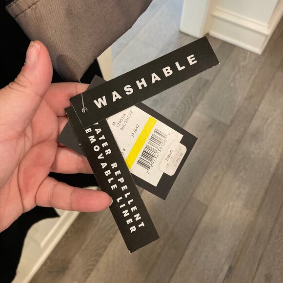 NWT Gallery Womens Trench Raincoat Sz Med Removable Hood Water Resistant Black - Picture 9 of 15